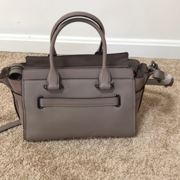 NWT! COACH Tan leather with suede small satchel - Picture 4 of 8